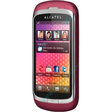 Красно-розовый телефон Alcatel One Touch 818 (Шахты)